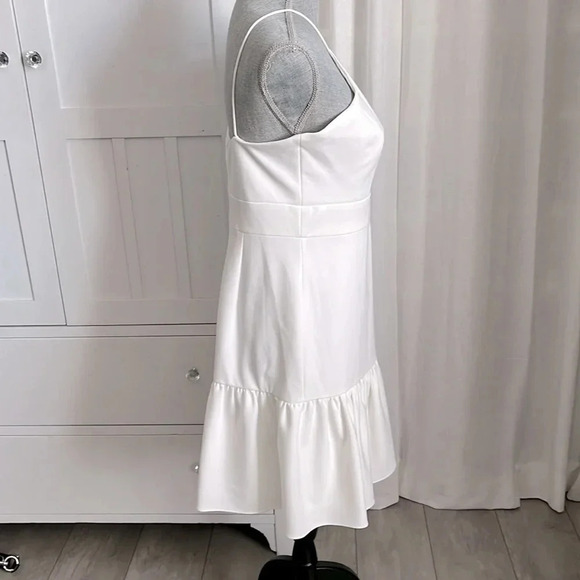 AIDAN NWOT White Ruffle Cutout Dress, Size 8 - Picture 7 of 13